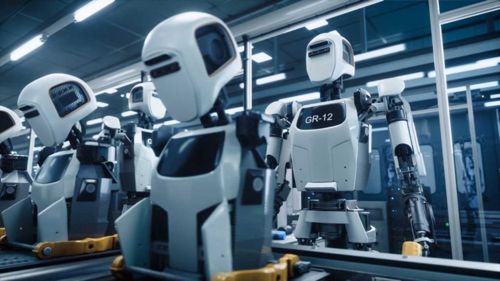 Ilustračná fotografia: Robotické ramená pracujúce na automatizovanej montážnej linke v modernom priemyselnom prostredí. Vedci z Univerzity v Stuttgarte pripravujú projekty SCALAR a COBRAS, v rámci ktorých chcú vyvinúť koordinované tímy autonómnych robotov schopných spolupracovať pri výstavbe a rekonštrukcii budov. Foto: Gorodenkoff / Shutterstock